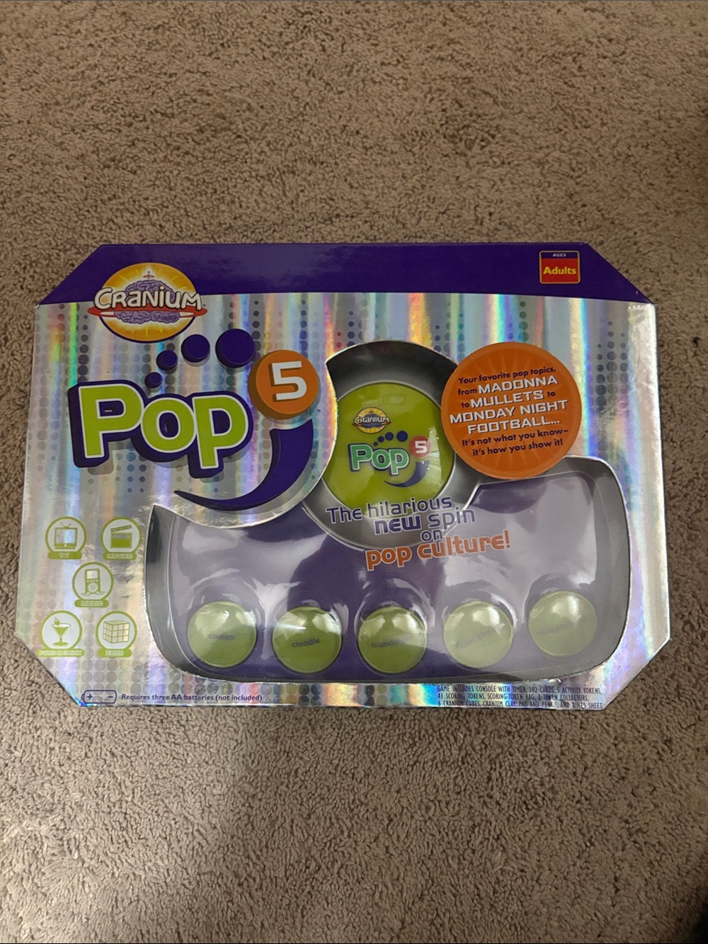 Cranium Pop 5 Party Game - Purple & Lime Green